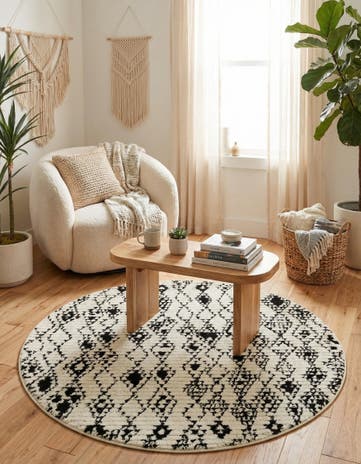 Ivory Morocco Round Rug