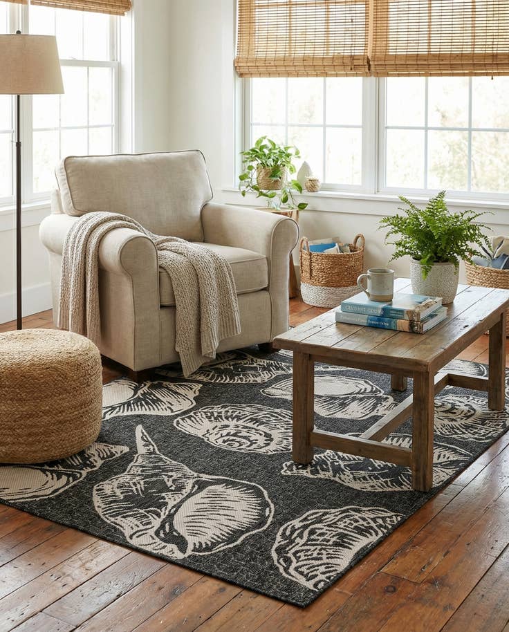 Detail image of 6' x 9' Easy-Clean Coastal Indoor / Outdoor Rug