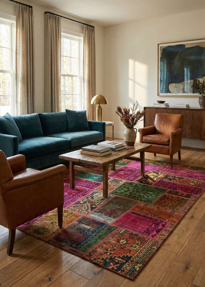 5' 9 x 7' 9 Hand Knotted Ultra Vintage Persian Wool Rug