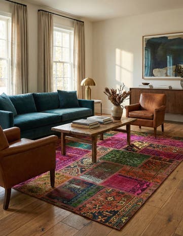 5' 9 x 7' 9 Hand Knotted Ultra Vintage Persian Wool Rug