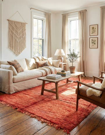 5' 9 x 6' 6 Hand Knotted Moroccan Wool Rug