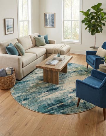 8' x 8' Washable Spectrum Round Rug
