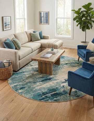 8' x 8' Washable Theia Round Rug