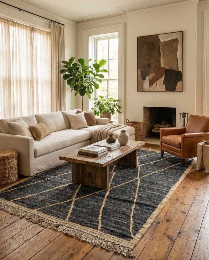 6' x 9' 9 Hand Knotted Moroccan Wool Rug