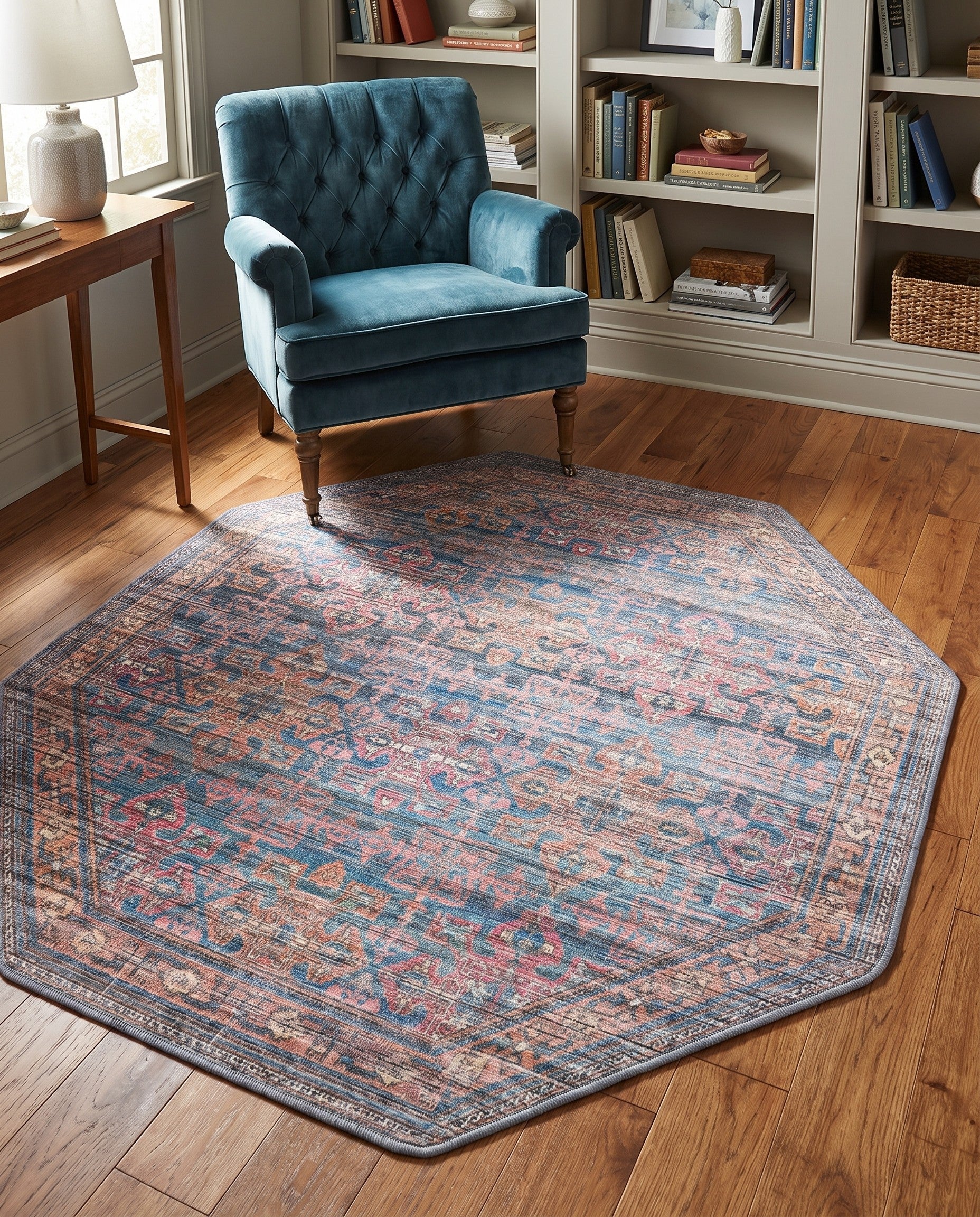 5' 3 x 5' 3 Washable Nostalgia Octagon Rug