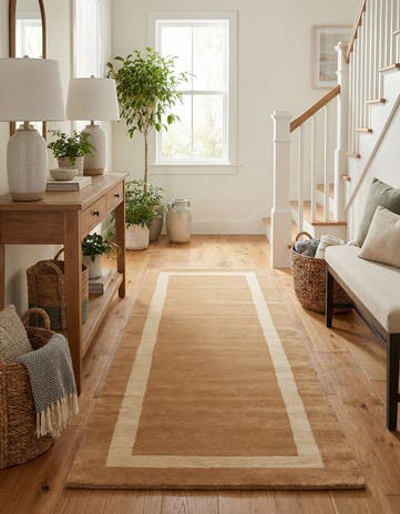 2' 7 x 8' Jill Zarin Border Wool Runner Rug