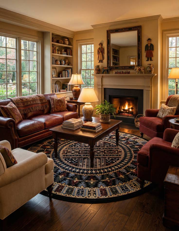 Detail image of 10' x 10' Bokhara Round Rug