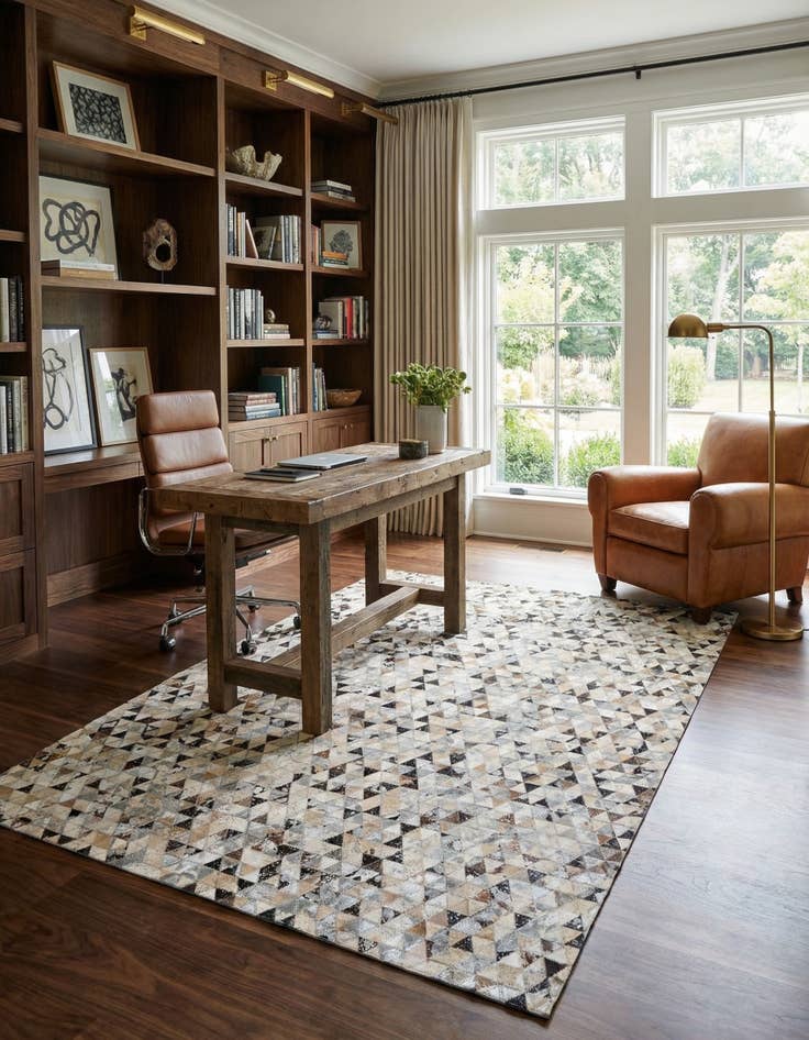 Detail image of 5' 3 x 7' 6 Cowhide Stocks Rug