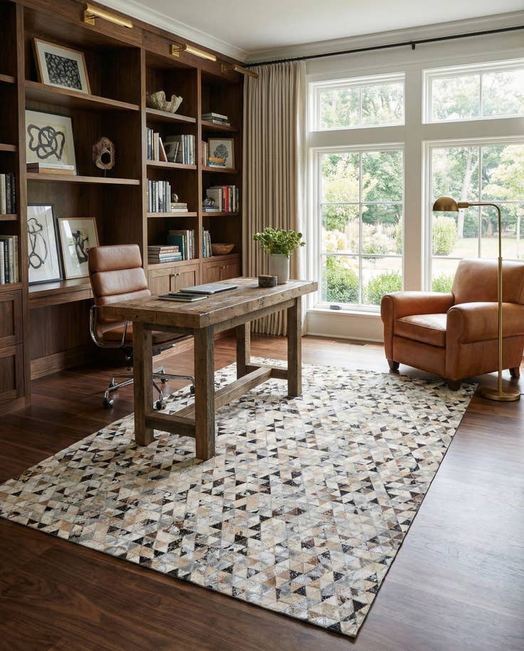 Detail image of 5' 3 x 7' 6 Cowhide Stocks Rug