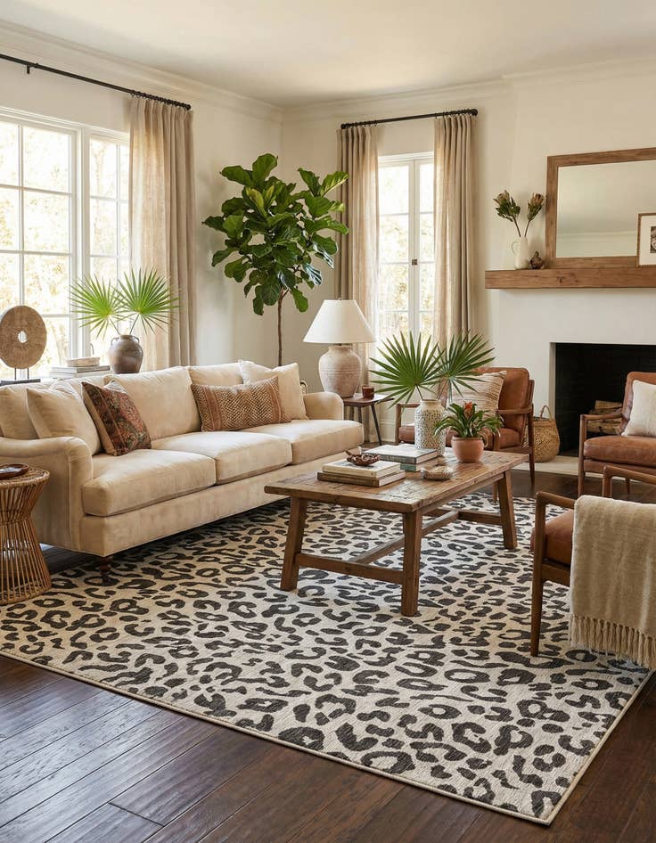 Detail image of 10' x 13'  Washable Safari Indoor / Outdoor Rug