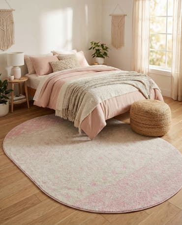  5' 3 x 8' Moroccan Trellis Oval Rug