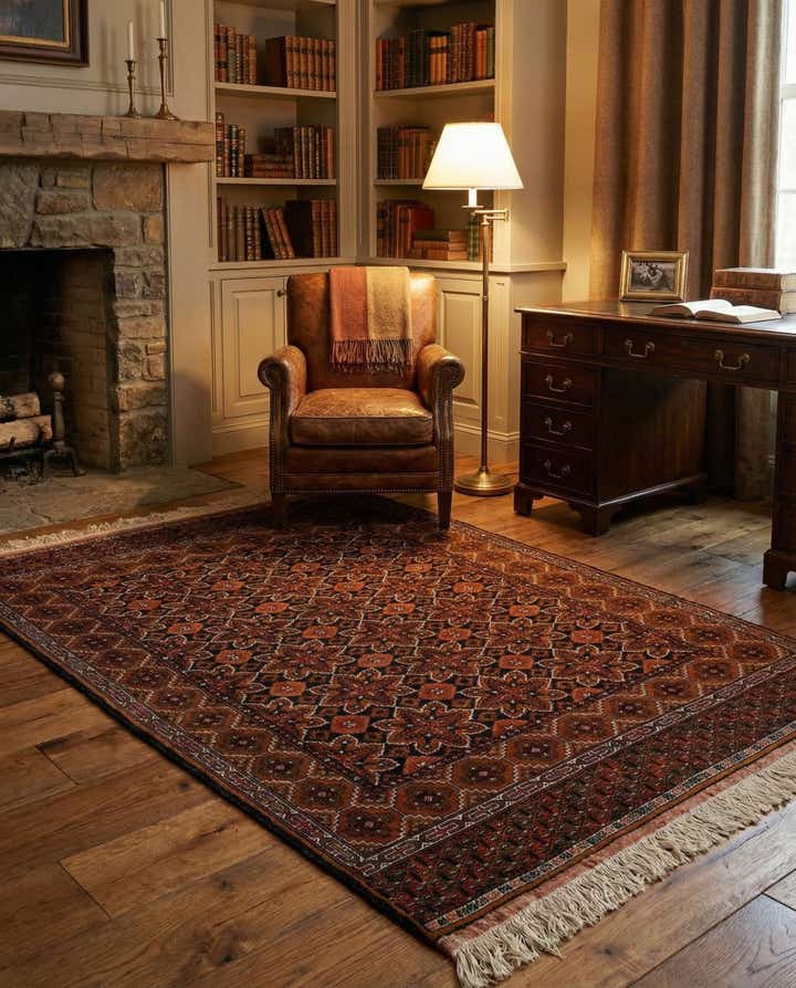 3' 9 x 5' 7 Hand Knotted Lahour Oriental Wool Rug
