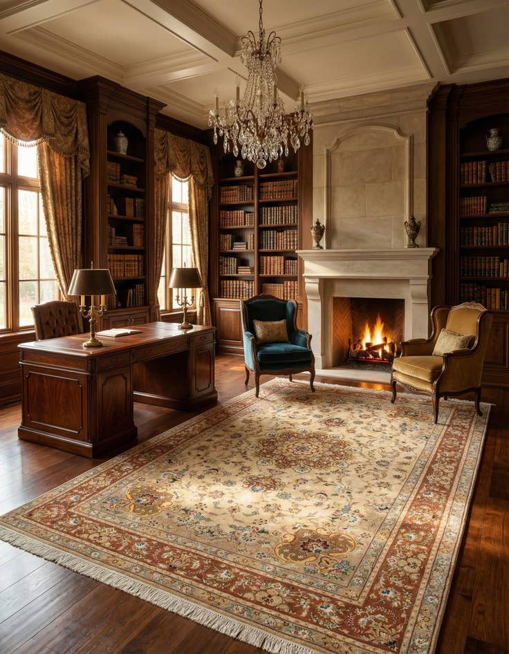 Detail image of  6' 7 x 10'  Hand Knotted Tabriz Persian Rug