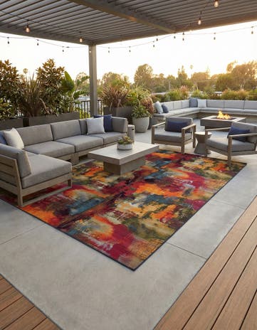 10' x 14' Easy-Clean Modern Indoor / Outdoor Rug
