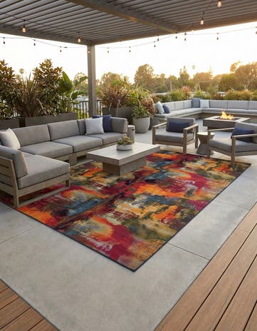 10' x 14' Easy-Clean Modern Indoor / Outdoor Rug