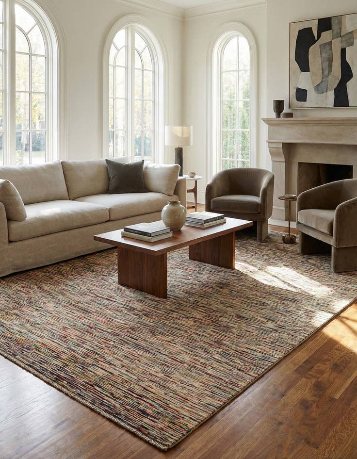 Detail image of  6' 10 x 9' 9  Hand Knotted Modern Ziegler Wool Rug