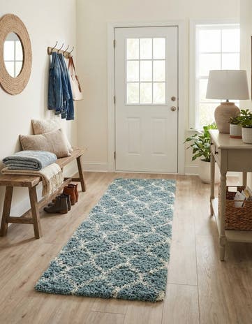 2' x 6' Lattice Shag Runner Rug