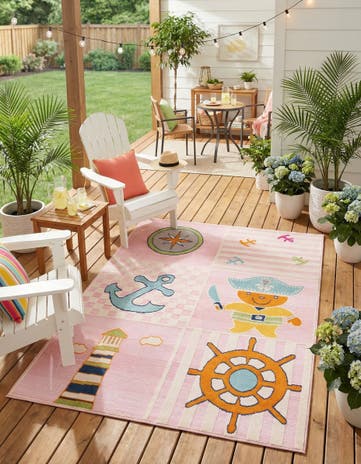 5' 3 x 7' 7 Easy-Clean Indoor / Outdoor Rug