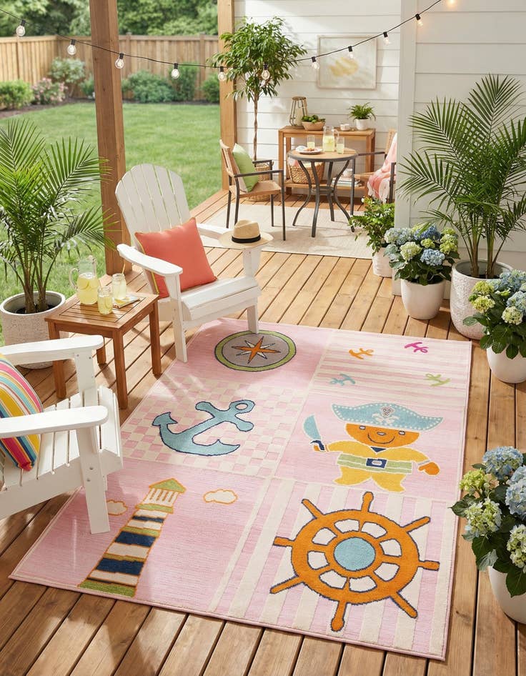 Detail image of  5' 3 x 7' 7  Washable  Indoor / Outdoor Rug