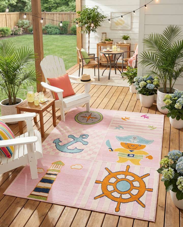 5' 3 x 7' 7 Easy-Clean Indoor / Outdoor Rug