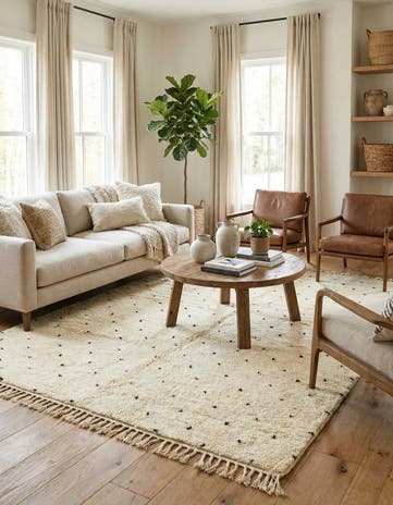 6' 6 x 9' 10 Hand Knotted Moroccan Wool Rug