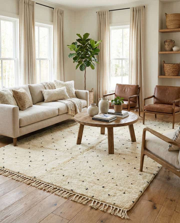 6' 6 x 9' 10 Hand Knotted Moroccan Wool Rug