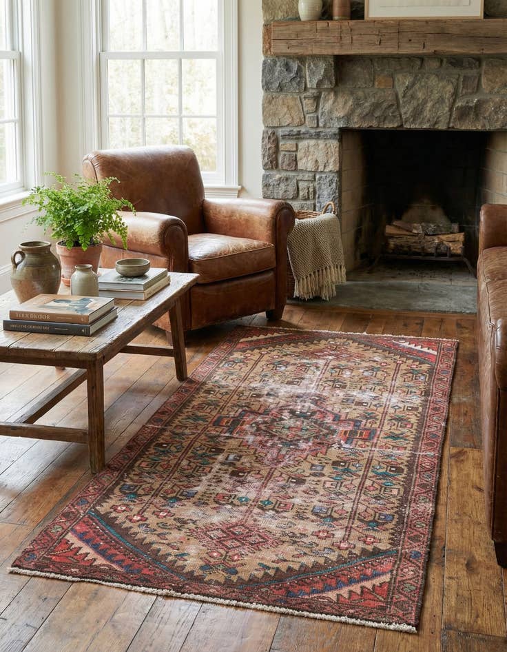 Detail image of 2' 6 x 5' 5  Hand Knotted Ultra Vintage Persian Wool Runner Rug