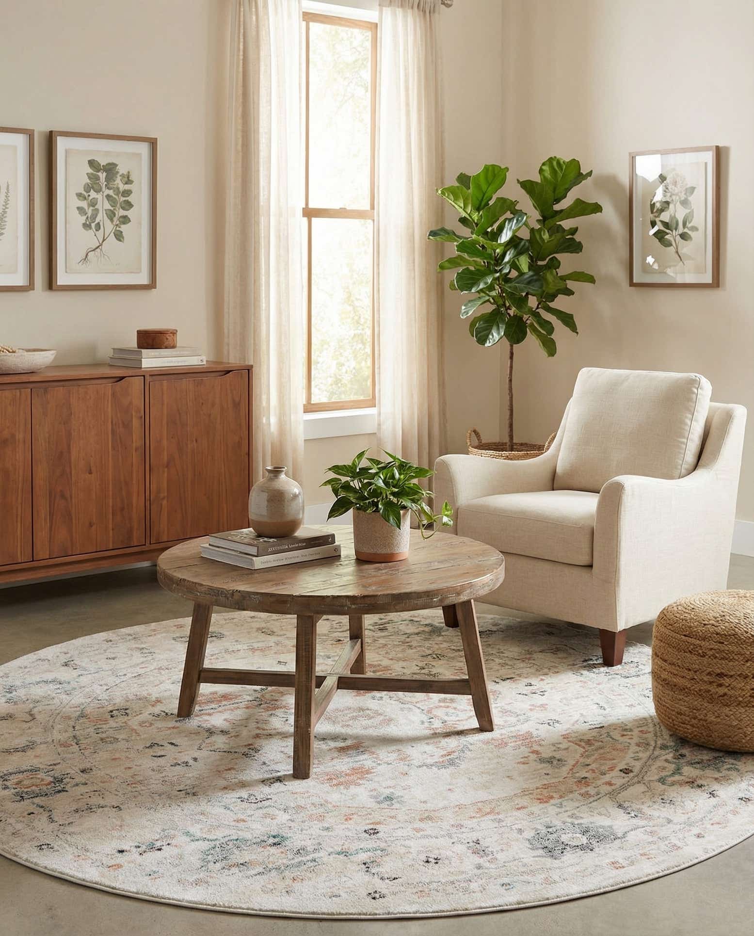 7' 10 x 7' 10 Madeline Vintage Round Rug