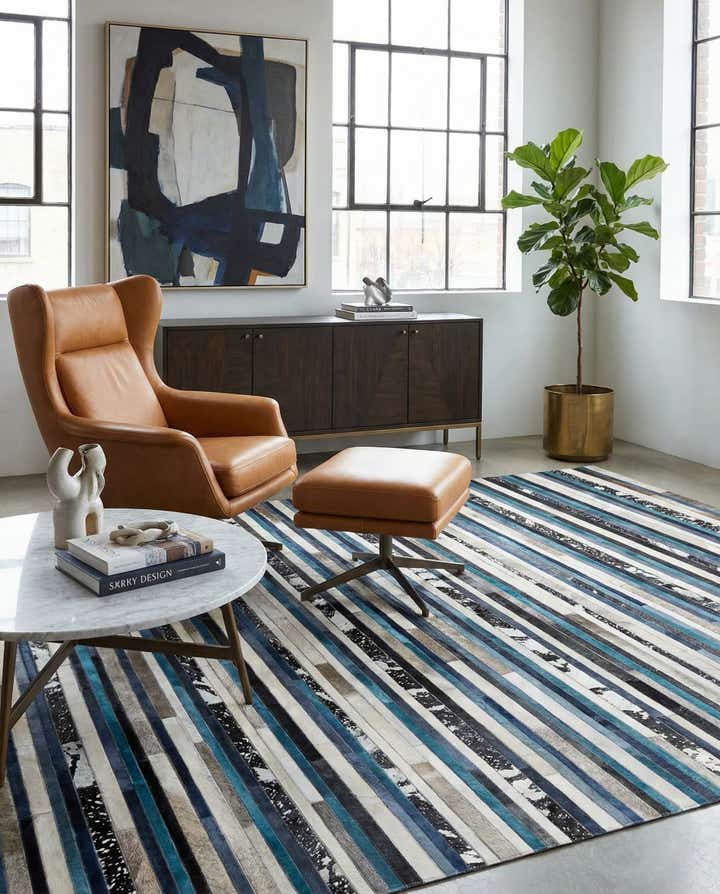 5' x 8' Cowhide Stocks Rug