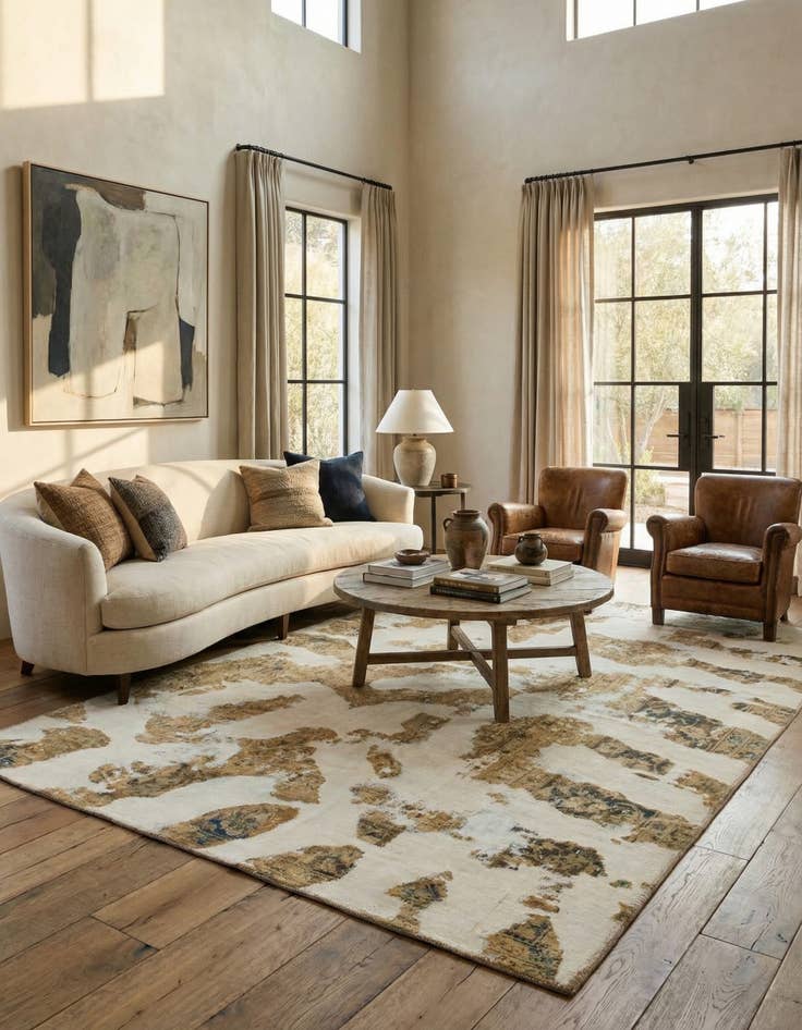 Detail image of  5' 6 x 8' 2  Hand Knotted Ultra Vintage Persian Wool Rug