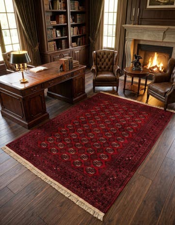 7' x 9' 6 Hand Knotted Afghan Akhche Wool Rug