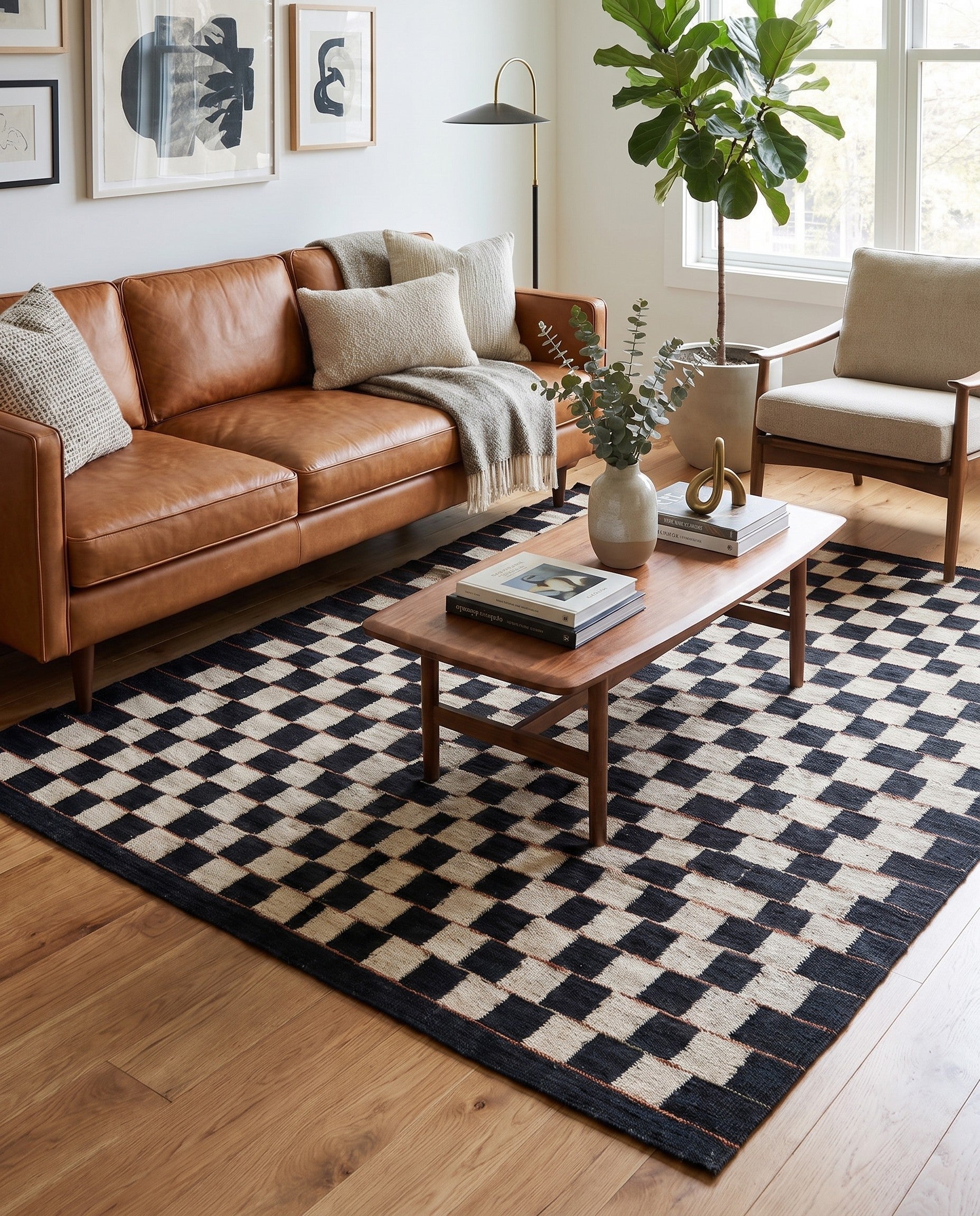 4' 5 x 5' 10 Hand Woven Kilim Modern Wool Rug