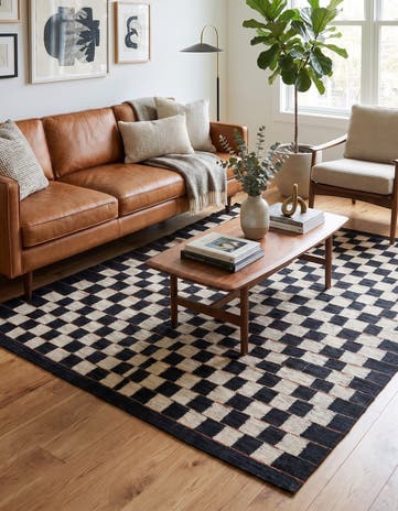 4' 5 x 5' 10 Hand Woven Kilim Modern Wool Rug