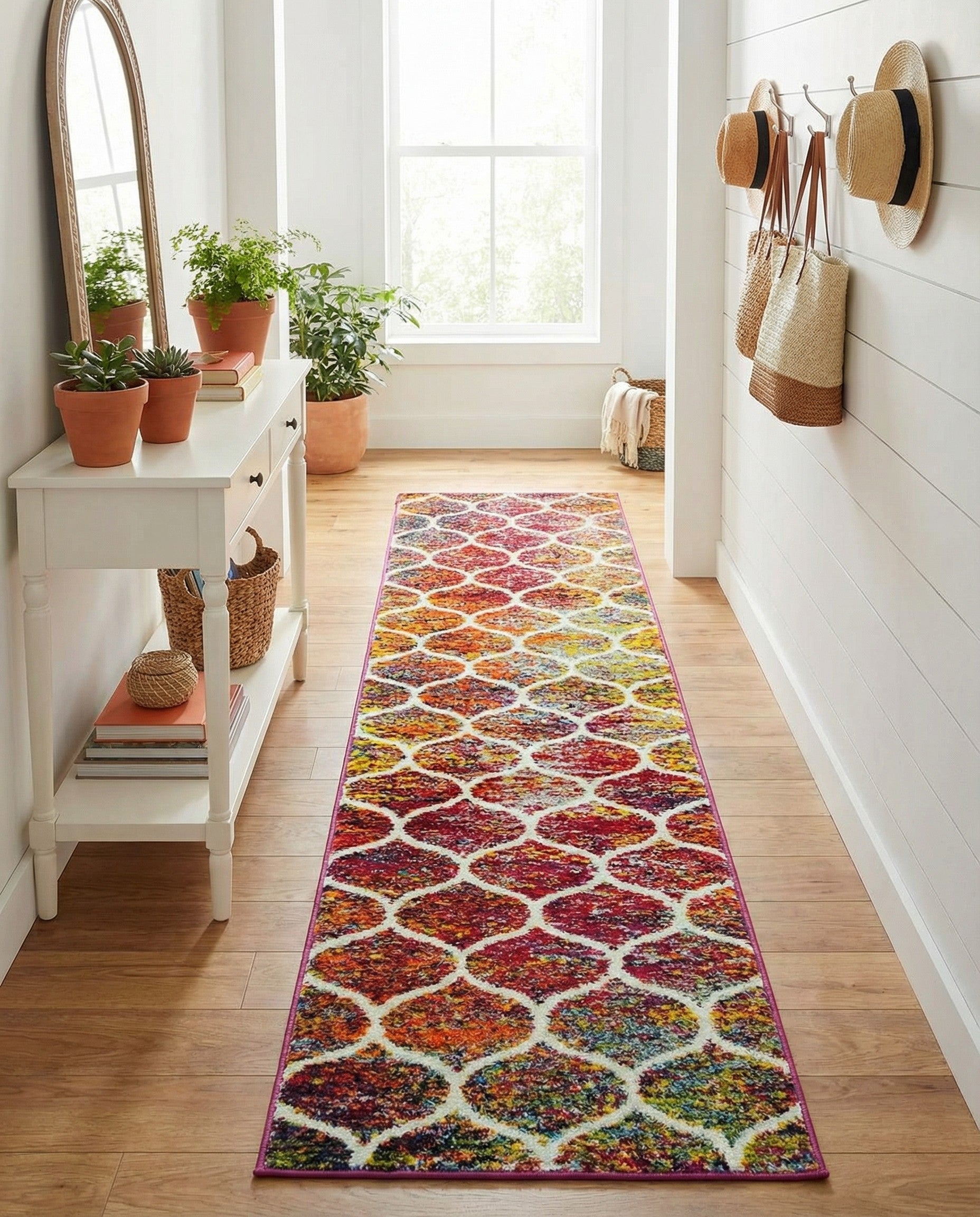  2' x 8' 8 Lattice Frieze Runner Rug