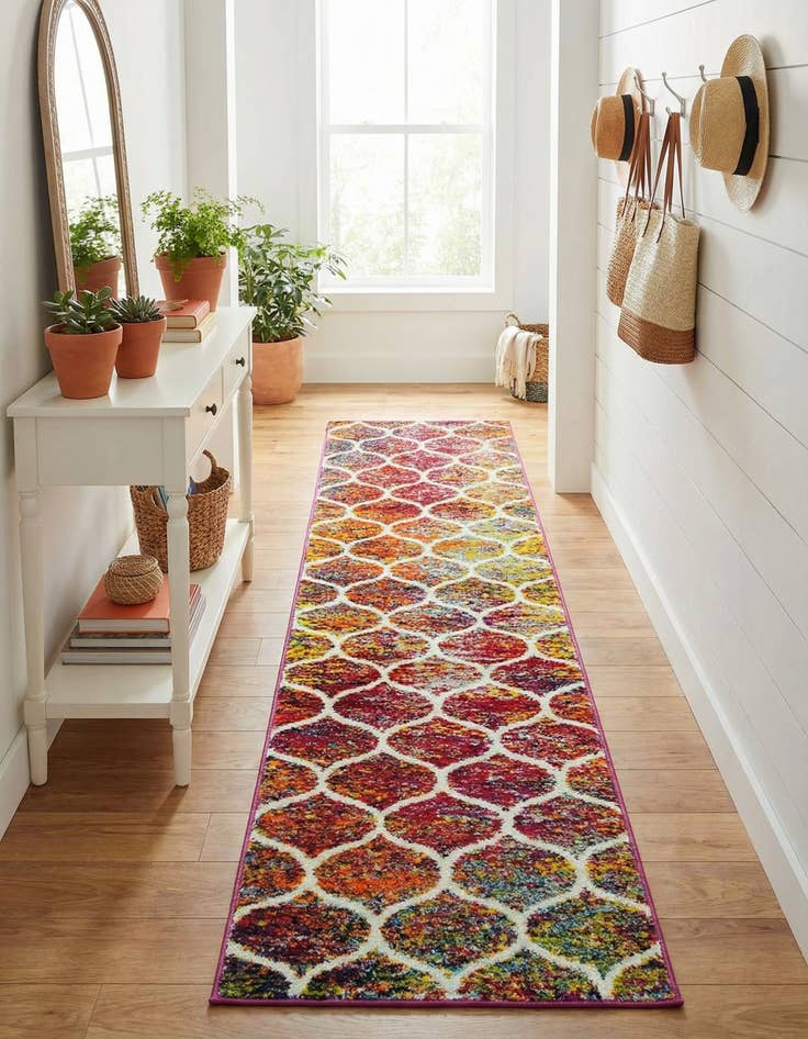 Detail image of  2' x 8' 8 Lattice Frieze Runner Rug