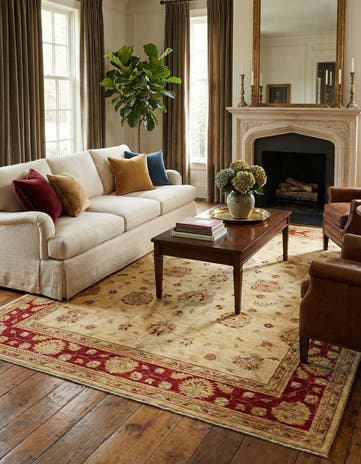 6' 6 x 8' 9 Hand Knotted Peshawar Ziegler Rug
