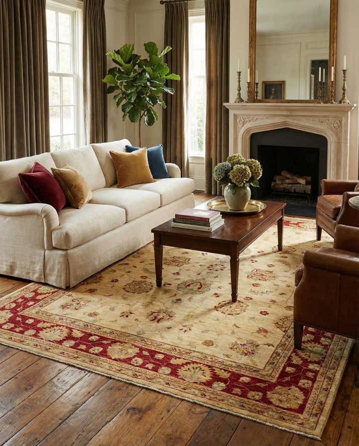 6' 6 x 8' 9 Hand Knotted Peshawar Ziegler Rug