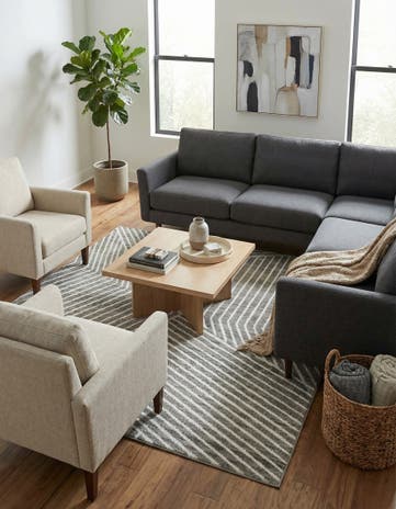 Gray Oslo Square Rug