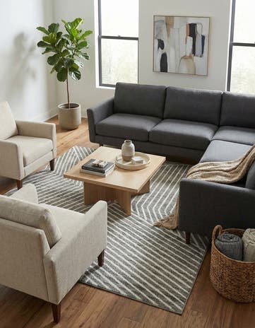 Gray Oslo Square Rug