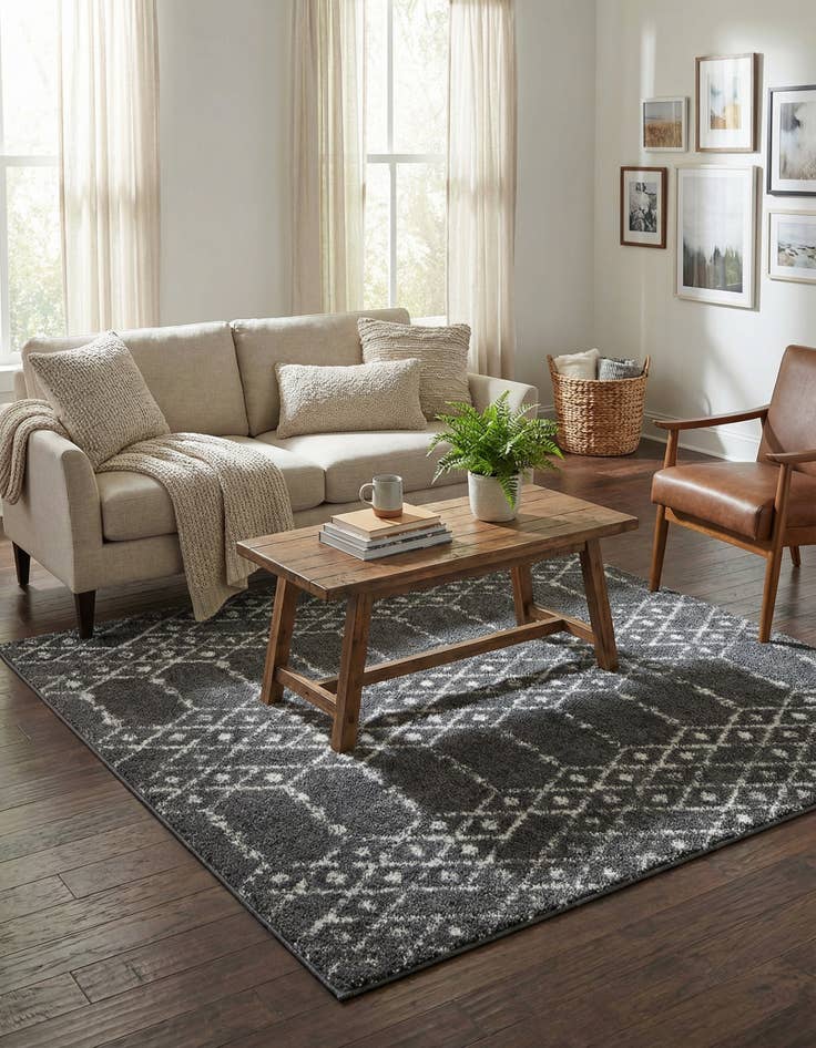 Detail image of 4' x 4' Paxon Trellis Square Rug