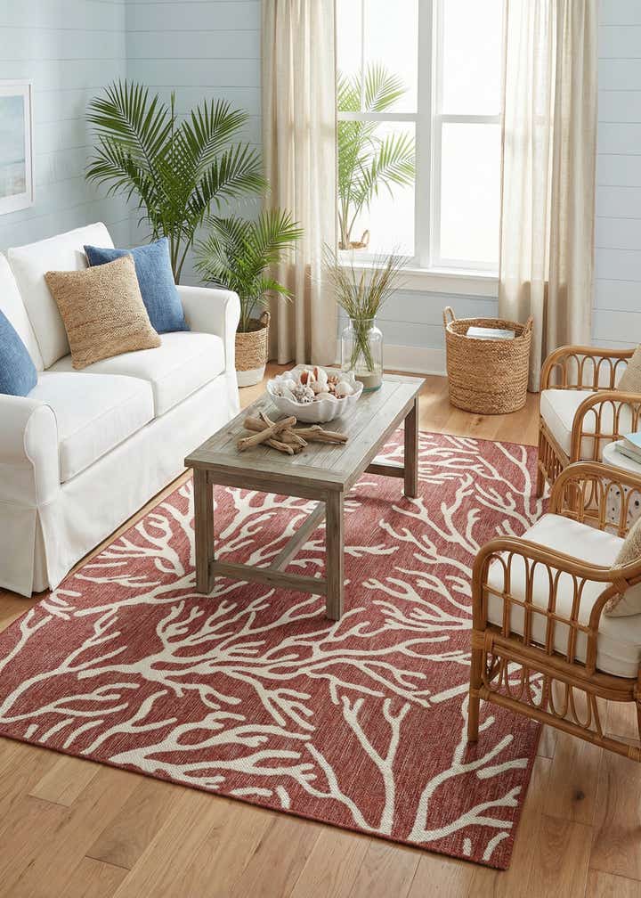 5' 3 x 8' Easy-Clean Coastal Indoor / Outdoor Rug