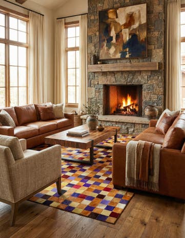 7' 11 x 9' 10 Cowhide - Patchwork Rug