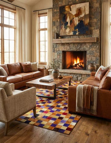 7' 11 x 9' 10 Cowhide - Patchwork Rug