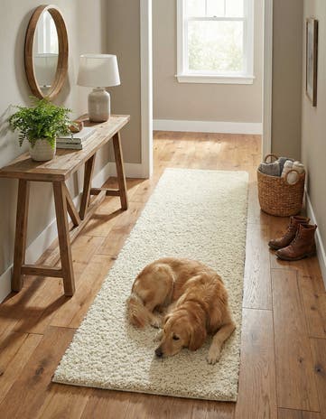 2' 7 x 10' Solid Shag Runner Rug