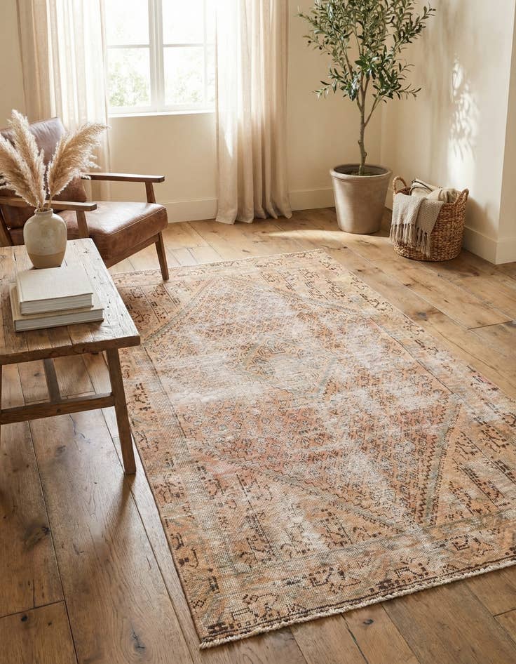 Detail image of 3' 8 x 6' 4  Hand Knotted Ultra Vintage Persian Wool Rug