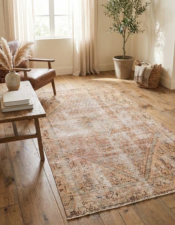 3' 8 x 6' 4 Hand Knotted Ultra Vintage Persian Wool Rug