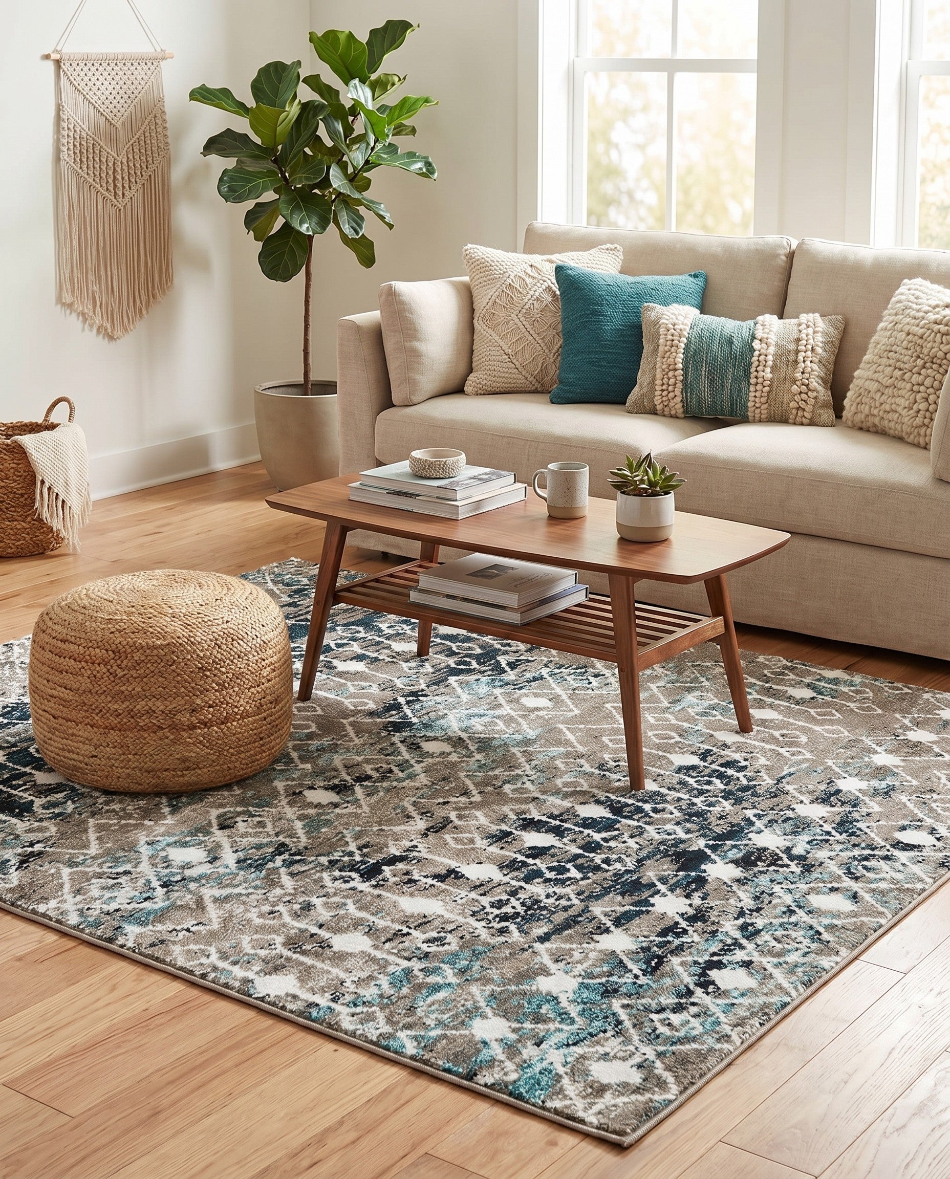 6' x 6' Moroccan Trellis Square Rug