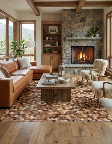 5' x 8' Cowhide Stocks Rug
