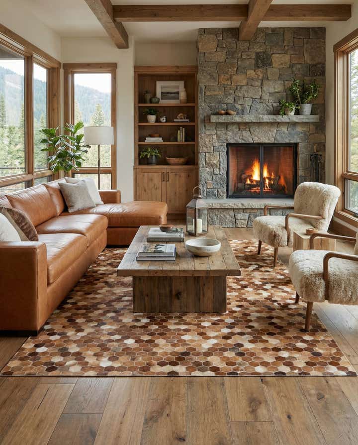 5' x 8' Cowhide Stocks Rug