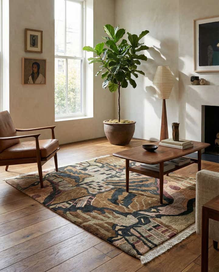 4' x 5' 8 Hand Knotted Tibet Wool Rug